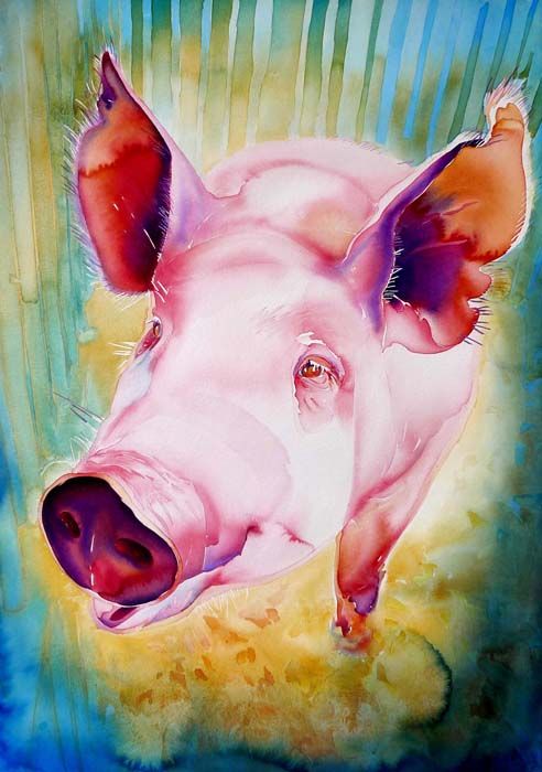 492x700 85 Best Art Inspiration For The Roasted Tater Images By Michelle - Famous Pig Painting