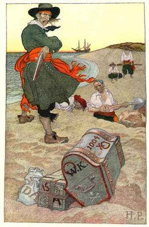 300x457 This Has Endured As One Of Howard Pyle's Most Famous Pirate Images - Famous Pirate Painting