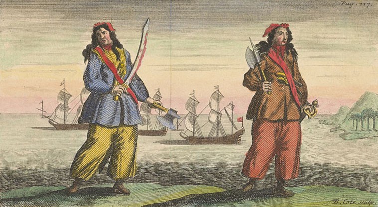 758x416 Anne Bonny And Mary Read, Two 18th Century Pirates Dance'S - Famous Pirate Painting