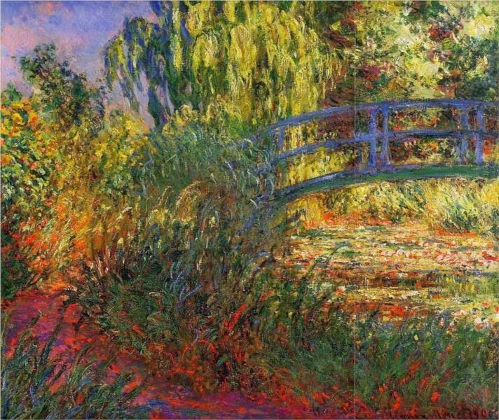 712x600 Famous Painting Path Along The Water Lily Pond By Claude Monet - Famous Pond Painting
