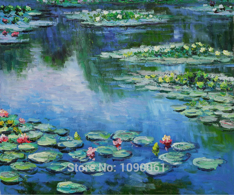 800x667 Handpainted Abstract Claude Monet Oil Painting Famous Water Lilies - Famous Pond Painting