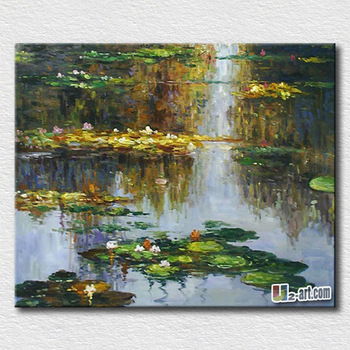 350x350 Modern Reproduction Handpainted Famous Oil Paintings Of Flowers - Famous Pond Painting