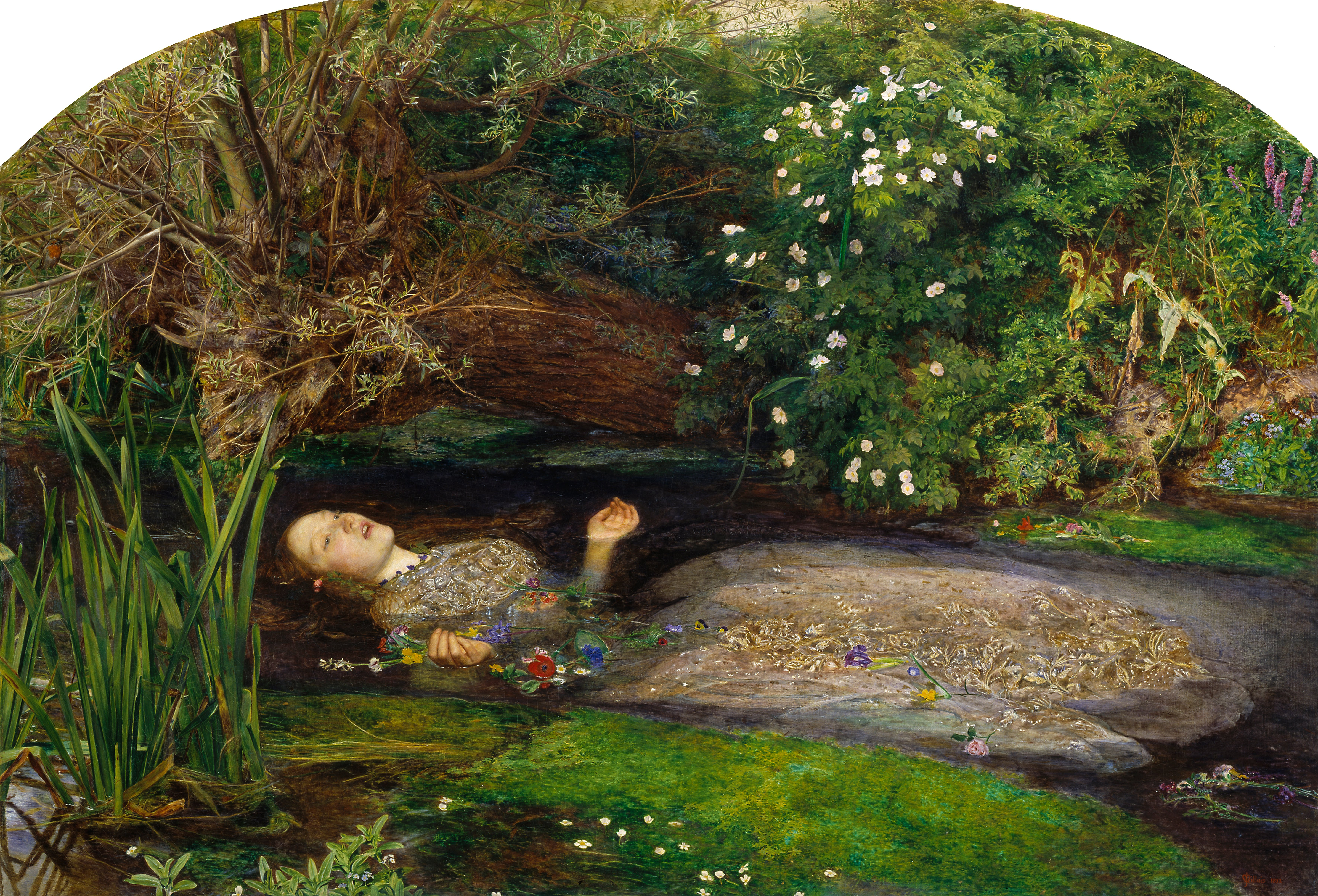 7087x4820 Ophelia (Painting) - Famous Pond Painting