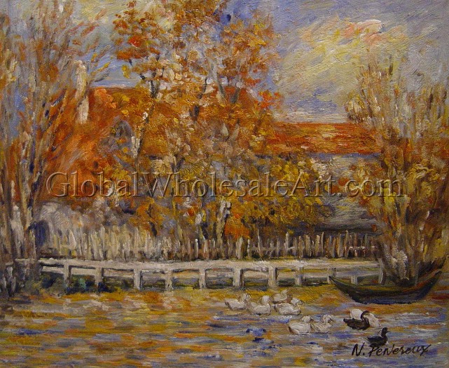 641x525 Pierre Auguste Renoir - Famous Pond Painting