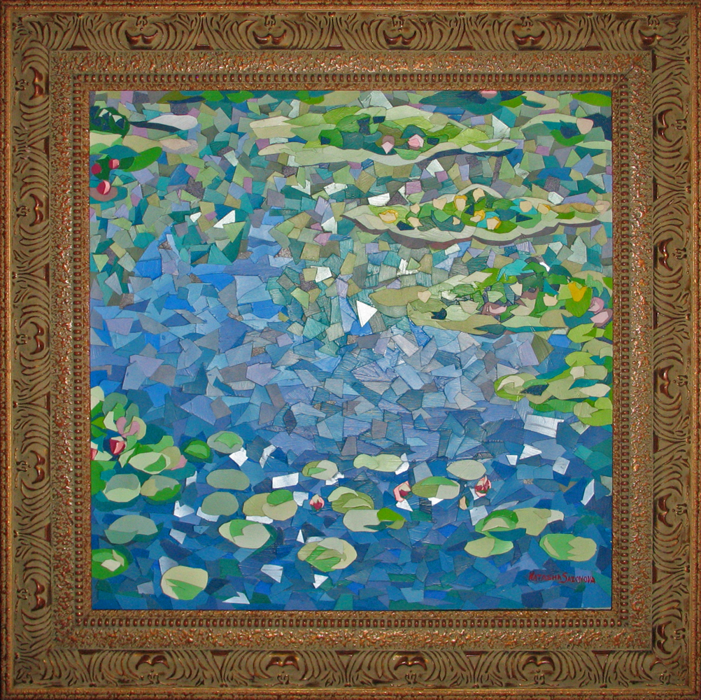 1002x1000 Collage Interpretation Of One Of Claude Monet's Famous Lily Pond - Famous Pond Painting