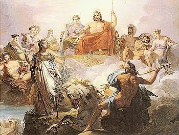 350x265 The Naming Of Athens - Famous Poseidon Painting