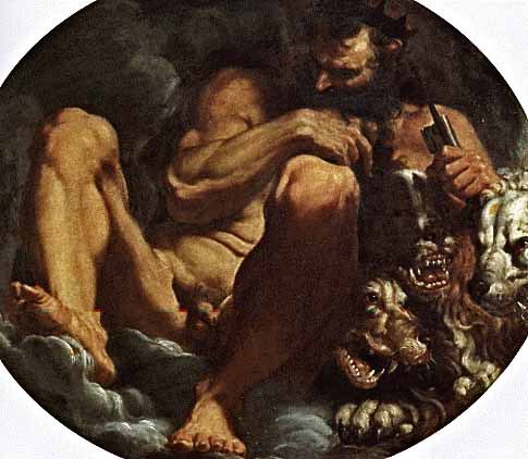 485x422 The Underworld, Orpheus And Perseus - Famous Poseidon Painting