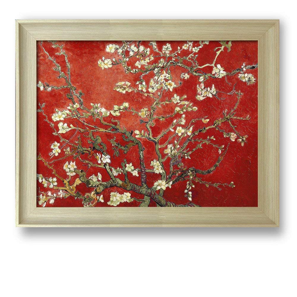 1000x1000 Framed Art Almond Blossoms By Vincent Van Goghterpretation - Famous Red Painting