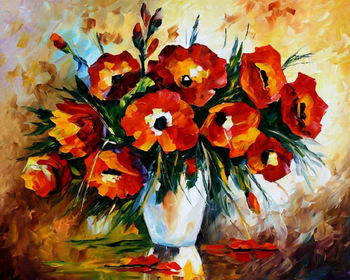 350x280 Gz613 4050 Famous Still Life Red Flower Oil Painting - Famous Red Painting