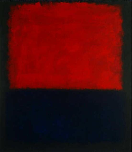 552x636 Mark Rothko Red Over Dark Blue On Dark Gray Painting Framed - Famous Red Painting