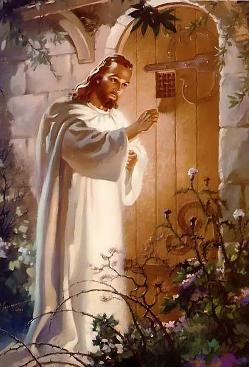500x738dult Object Lesson Christ Knocking 2x2 The Church Without - Famous Religious Painting