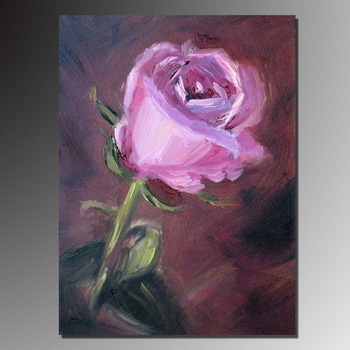 350x350 Pink Rose Flower Oil Painting High Quality Impression Home Wall - Famous Rose Painting