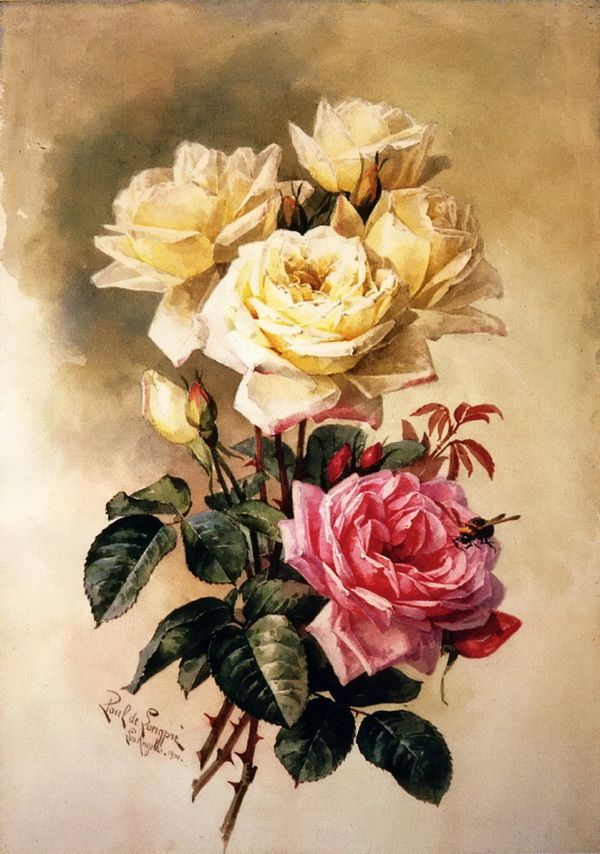 600x854 The 138 Best Images On Flower - Famous Rose Painting