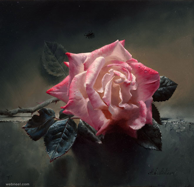 660x636 Rose Painting 12 - Famous Rose Painting