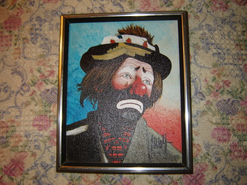 800x600 Vintage Leon Wolf Framed Painting Of Sad Clown With Tear - Famous Sad Painting