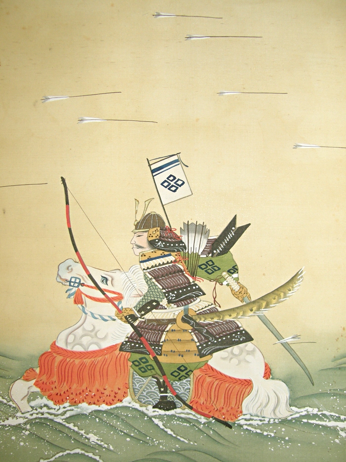 700x933 Ss 30122 [ Ujigawa Battle ] Two Famous Samurai. Japanese Figurine - Famous Samurai Painting