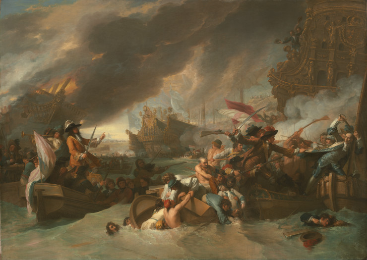 740x525 British And American History Paintings Of The 1700s - Famous Shark Painting