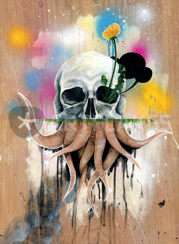 588x800 Skull Roots Painting Art Prints And Posters By Famous When Dead - Famous Skull Painting