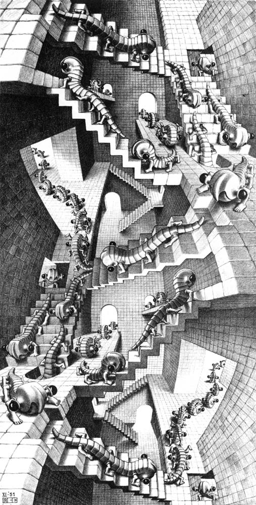 507x1000 House Of Stairs By M.c. Escher - Famous Staircase Painting