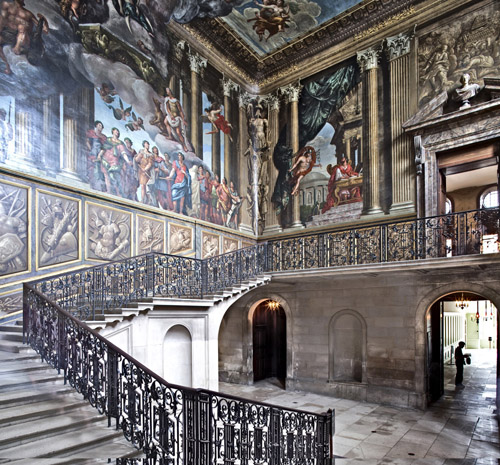 500x465 The King's Staircase Hampton Court Palace Patrick Baty - Famous Staircase Painting