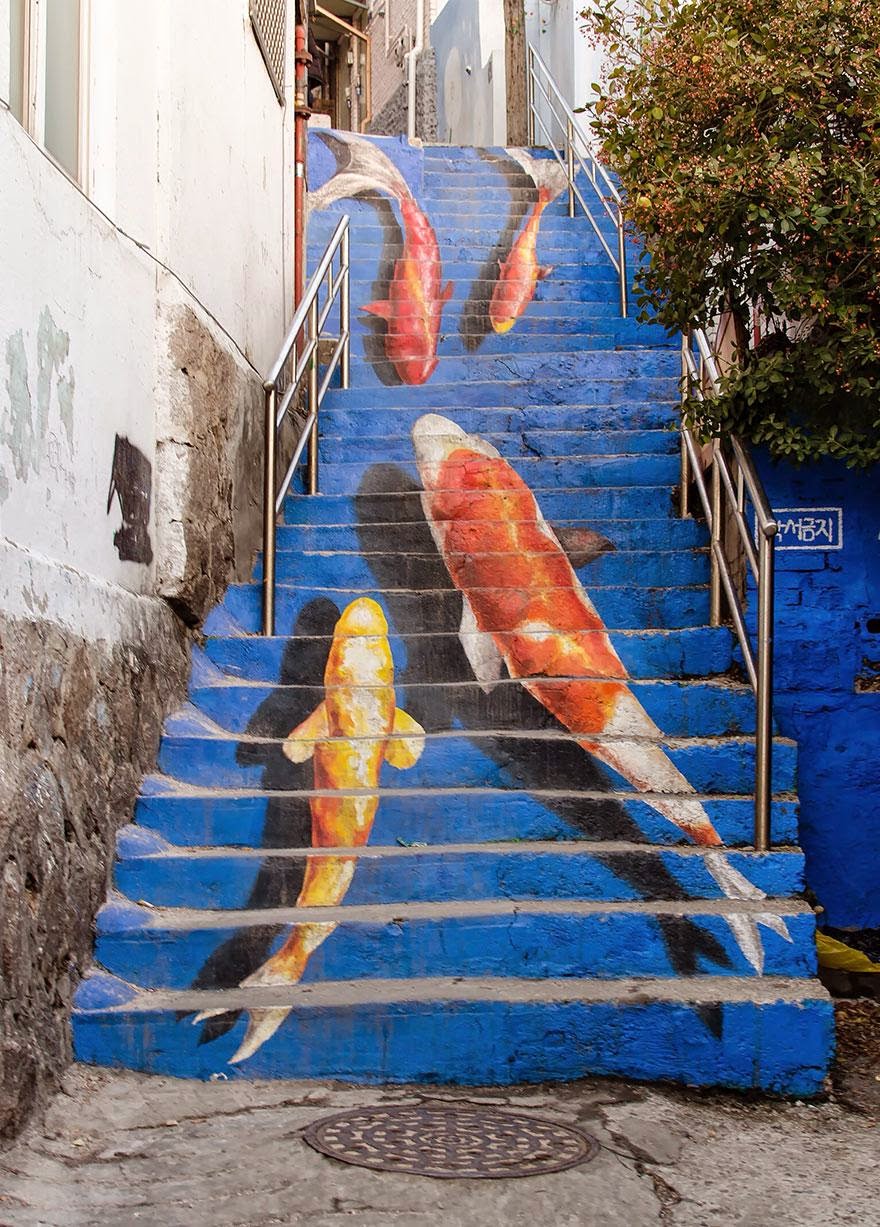880x1227 17 Beautifully Painted Stairs From All Over The World - Famous Staircase Painting