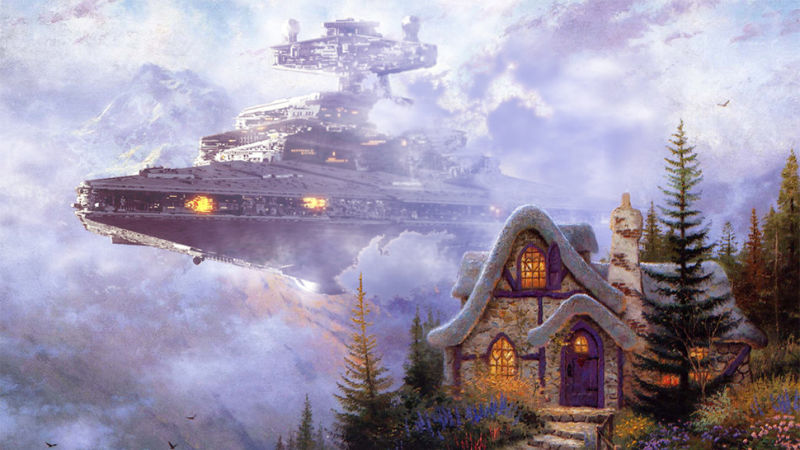 800x450 The Evil Galactic Empire Invades Kinkade's Famous Cheesy Paintings - Famous Star Painting