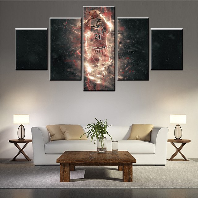 640x640 High Quality 5 Pcs Canvas Poster Basketball Sports Famous Star - Famous Star Painting