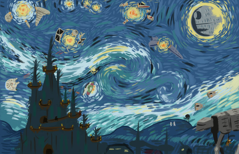 780x505 9 Geeky Variations Of A Starry Night By Van Gogh Epic Geekdom - Famous Star Painting