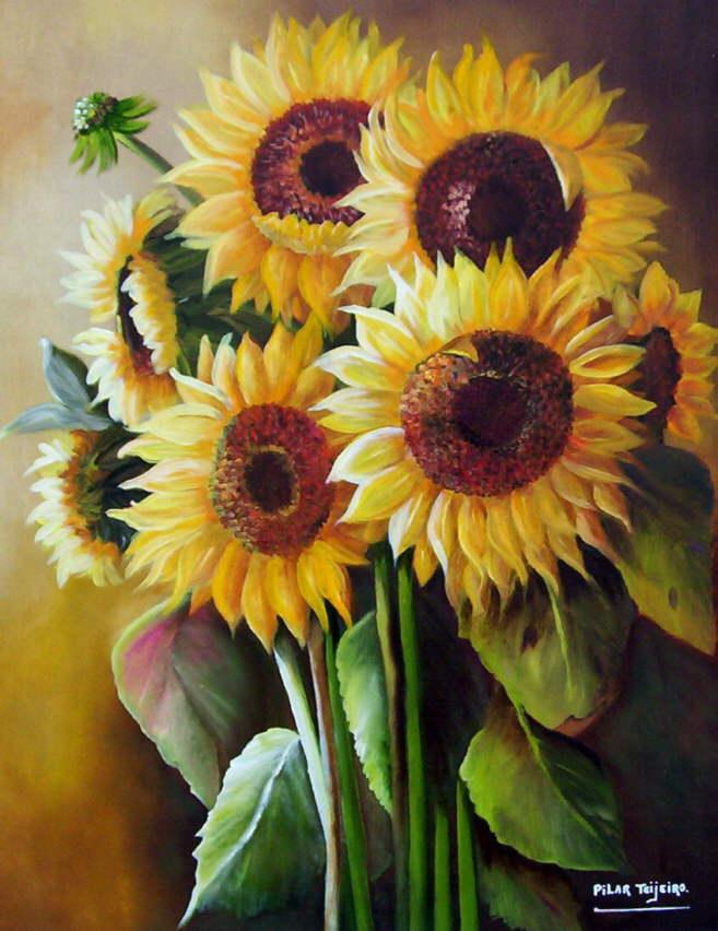 657x852 Unknown Artist The Sunflowers Painting Framed Paintings For Sale - Famous Sunflower Painting