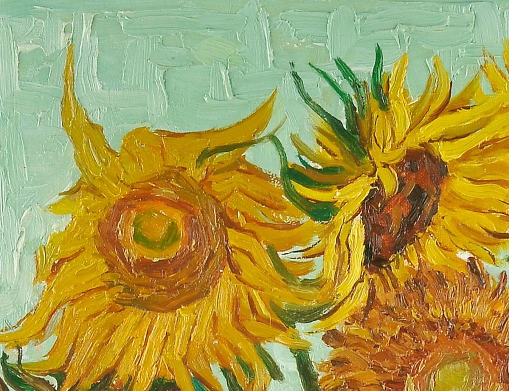 1020x785 Vincent Van Gogh, Sunflowers, Oil Painting Cm 50x60 (Cp017 - Famous Sunflower Painting
