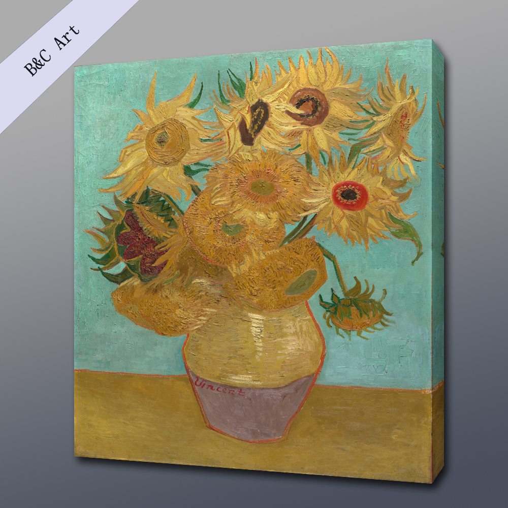 1000x1000 Abstract Flower Canvas Printing Vincent Van Gogh Sunflower Famous - Famous Sunflower Painting