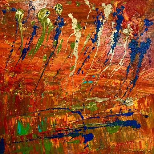 500x500 Beautiful Niam Jain Autism Artist Abstract Art - Famous Sunrise Painting