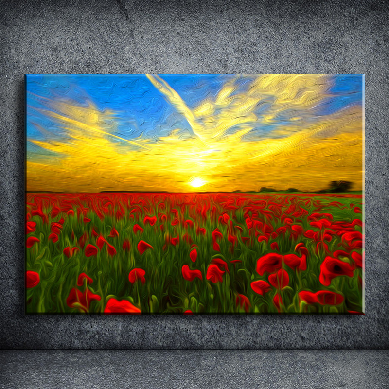 800x800 Sunrise Flower Wall Art Oil Painting Prints On Canvas Famous Euro - Famous Sunrise Painting