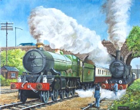 469x368 Painting - Famous Train Painting