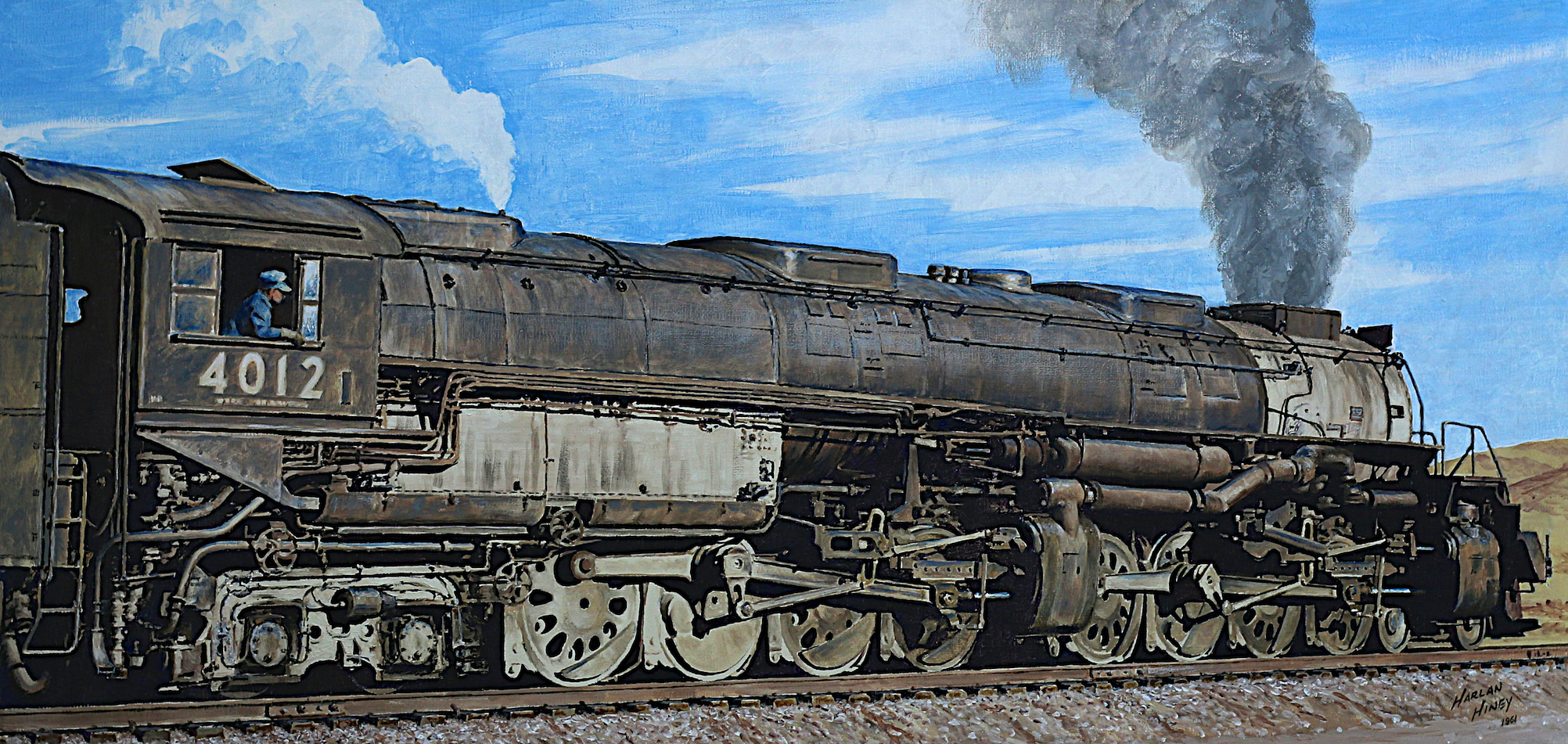 2004x951 Paintings Harlan Hiney - Famous Train Painting