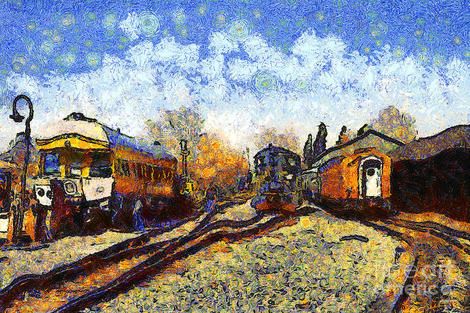 470x313 Vincent Van Gogh, Train Station Artist Van Gogh - Famous Train Painting