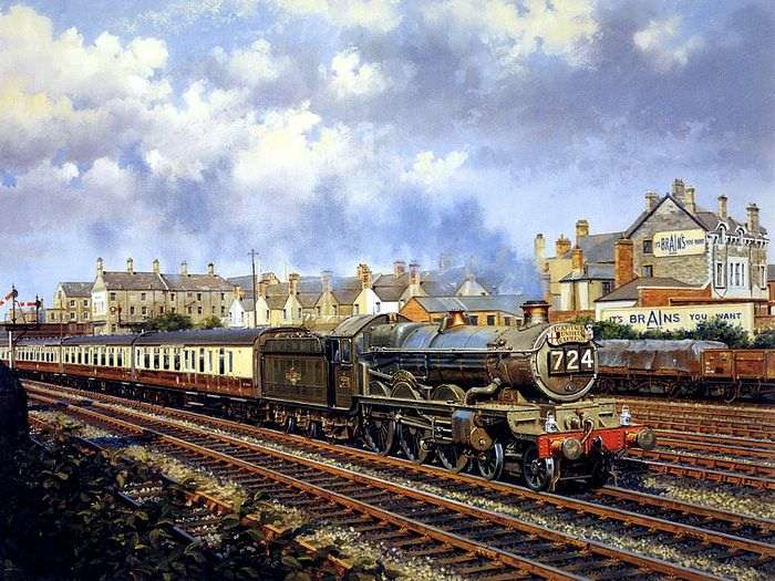 700x525 Train Painting Howard Fogg Art 108154 - Famous Train Painting