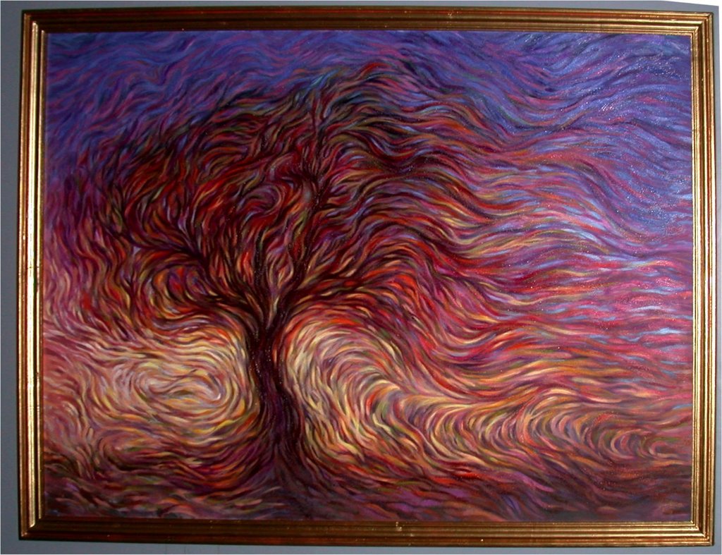 1024x787 Hans Droog Artwork Sunset Tree Original Painting Oil - Famous Tree Painting