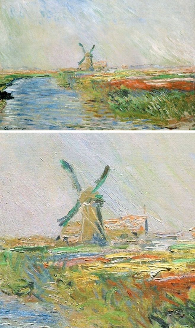 658x1105 Field Of Tulips In Holland By Claude Monet With Detail View - Famous Tulip Painting