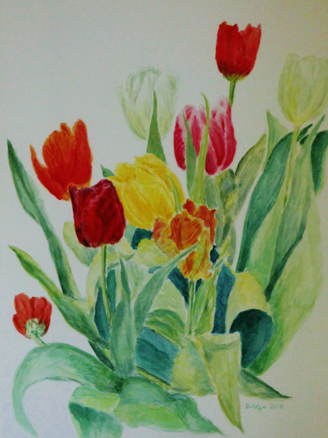 1267x1694 Flower Paintings Painting Flowers Modernartandphotographyhenning - Famous Tulip Painting