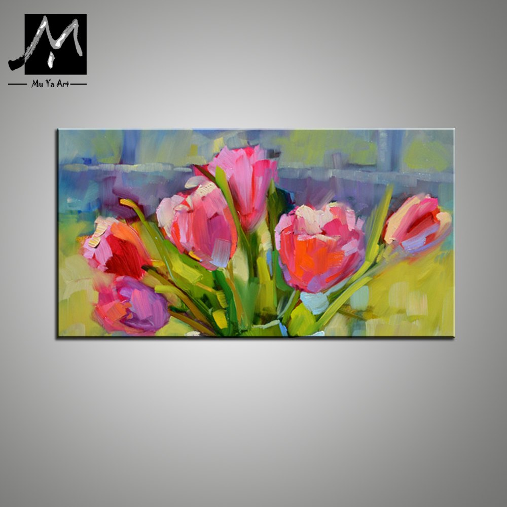 1000x1000 Flower Painting Pictures Famous Abstract Art Paintings Pink Tulip - Famous Tulip Painting