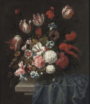 291x338 Still Life With Tulips, Roses, Poppies And Other Flowers By Elias - Famous Tulip Painting