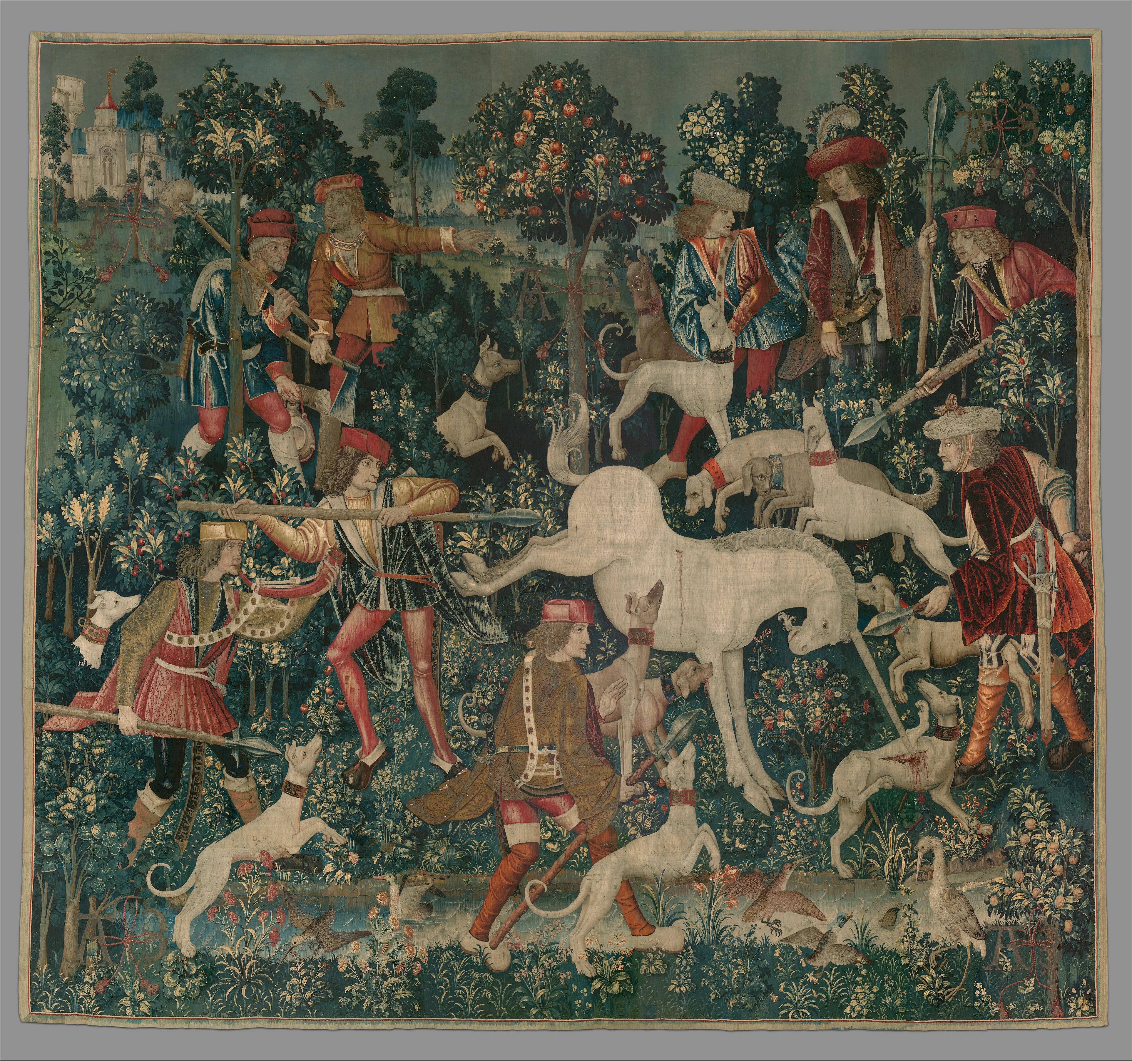 3851x3611 The Unicorn In Captivity (From The Unicorn Tapestries) South - Famous Unicorn Painting