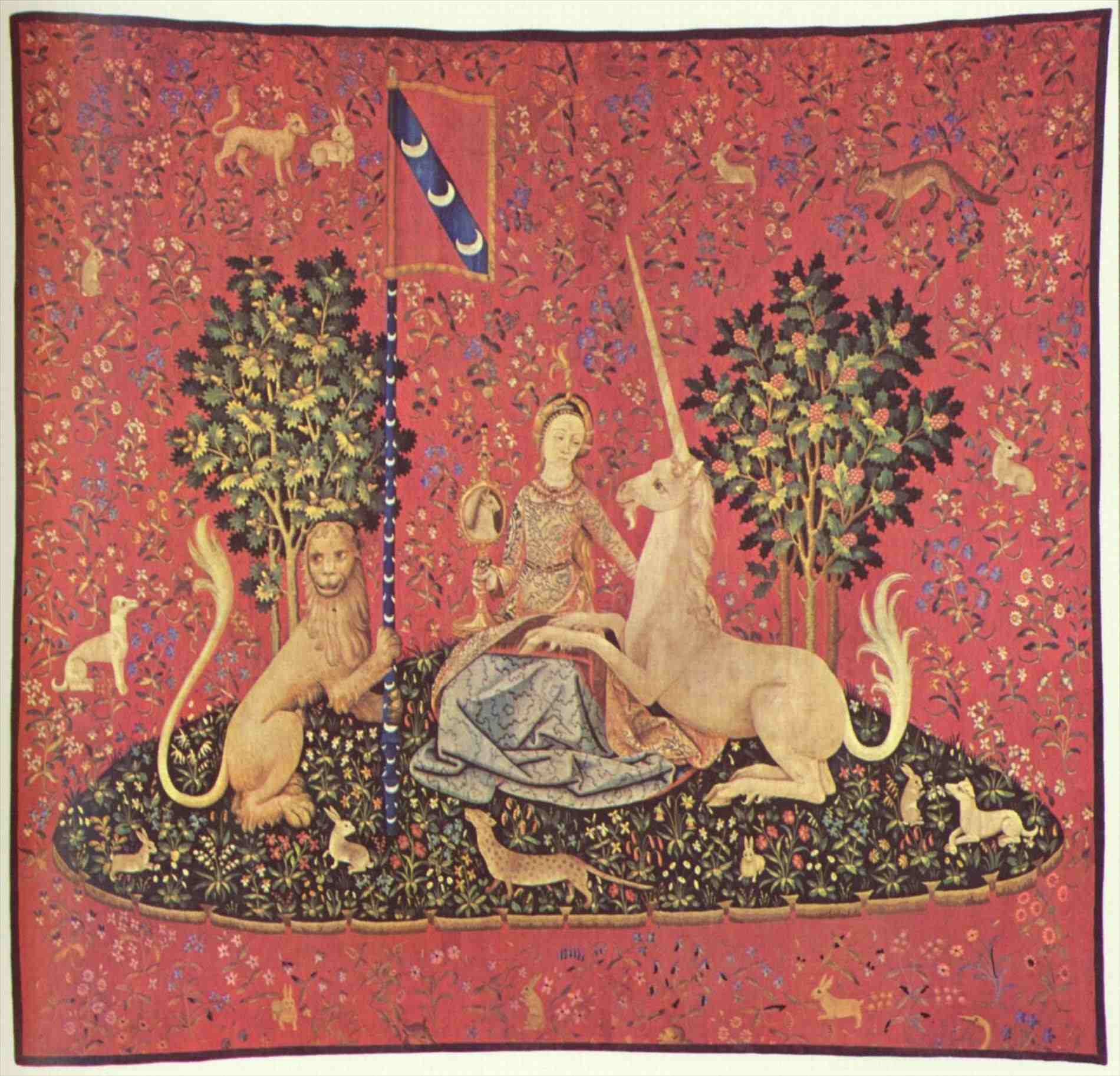 1900x1825 And Unicorn Tapestry Flanders Rhcom Tapestries Noble - Famous Unicorn Painting