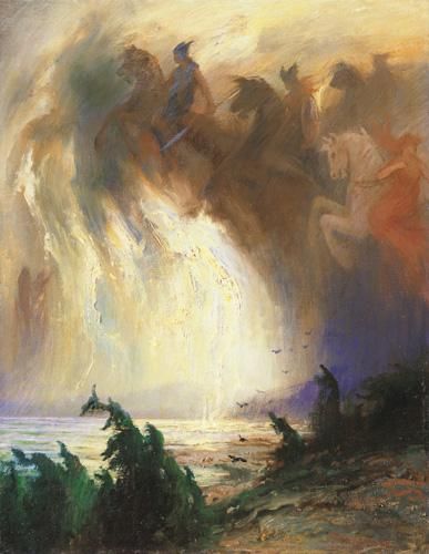 387x500 Ride Of Valkyrie Victorian Watercolour Painting By - Famous Valkyrie Painting