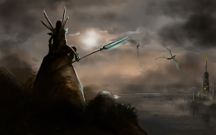 900x563 Valkyrie Watcher - Famous Valkyrie Painting