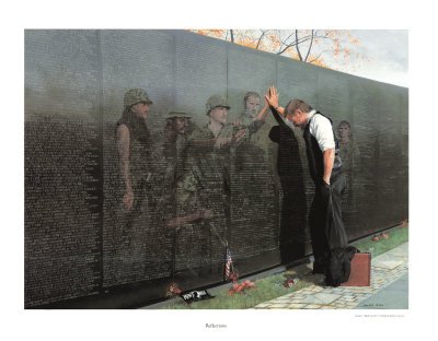 400x312 Vietnam Reflections War Memorial Poster Fine Art Print - Famous Vietnam Wall Painting
