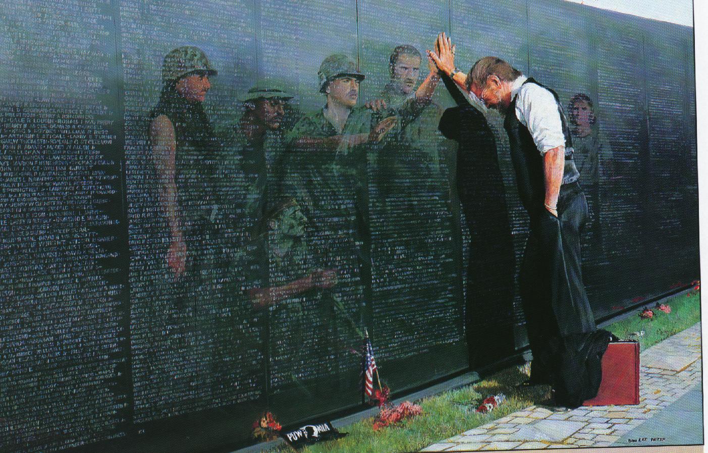 1403x898 Vietnam Veterans Memorial Reflections, Lee Teter, 1988. Art - Famous Vietnam Wall Painting