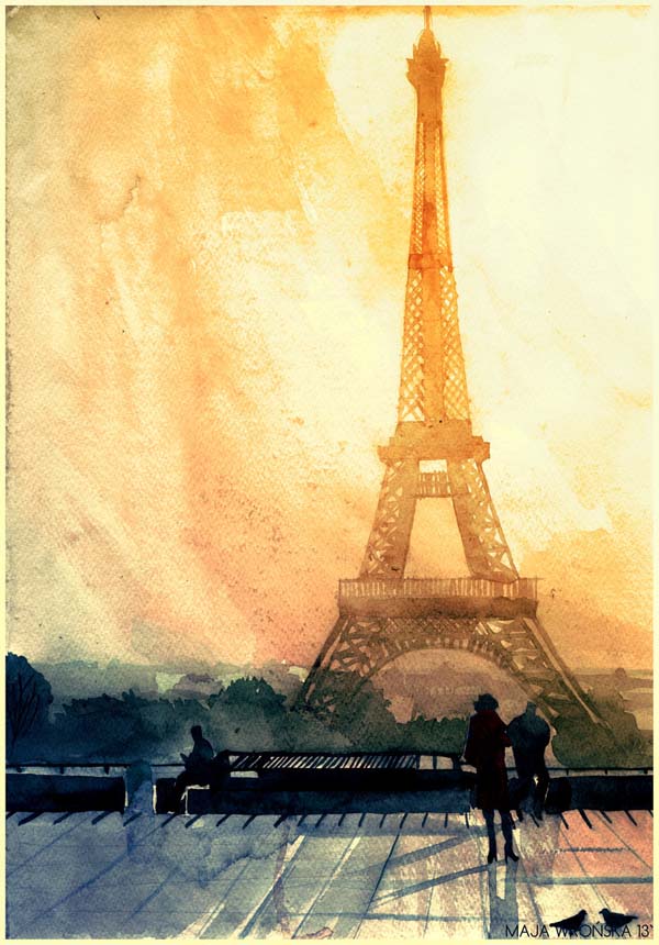 600x860 Vibrant Watercolor Paintings Of World Famous Landmarks And Cities - Famous Watercolor Painting