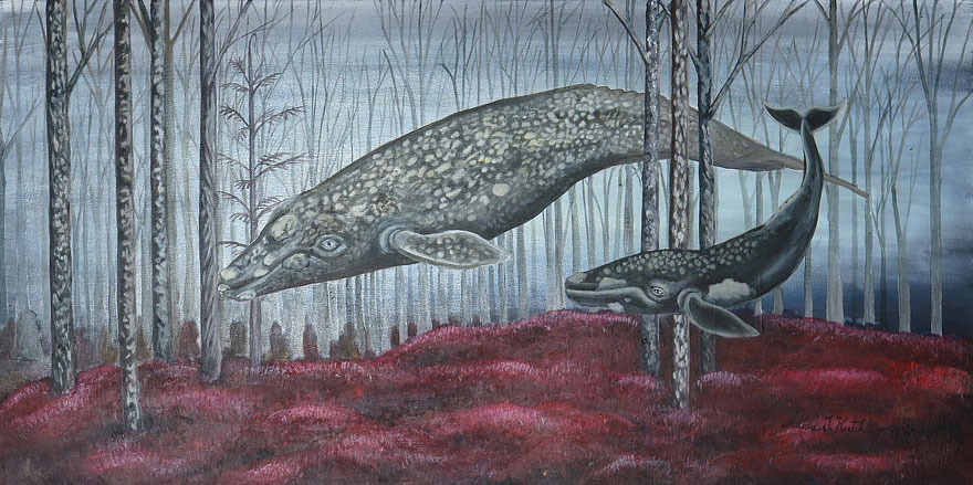880x439 Surreal Whale Painting By Alicia J. Kutchaw Stampede Curated - Famous Whale Painting